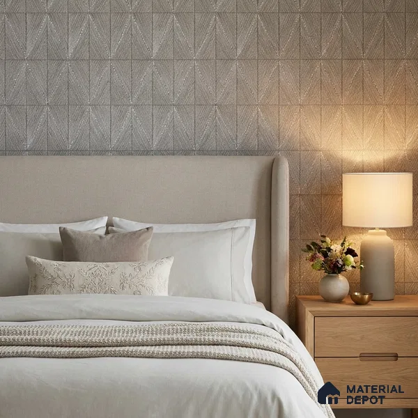 OR02-3 | Warm Taupe Diamond Dot Texture PVC Patterned Wallpaper - 5 Meter x 42 Inch, 57 Sq. Ft. (Min. 15% Wastage)