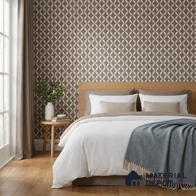 OR10-4 | Chestnut Brown Oval Trellis Lattice PVC Patterned Wallpaper - 5 Meter x 42 Inch, 57 Sq. Ft. (Min. 15% Wastage)