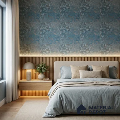 Z1004-8 | Teal Crackled Foil PVC Textured Wallpaper - 10 Meter x 21 Inch, 57 Sq. Ft. (Min. 15% Wastage)