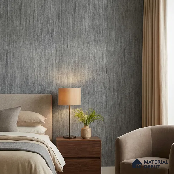 Z1002-8 | Grey Vertical Brushed PVC Textured Wallpaper - 10 Meter x 21 Inch, 57 Sq. Ft. (Min. 15% Wastage)
