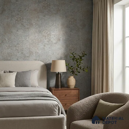 Z1007-5 | Grey Rusted Patina PVC Textured Wallpaper - 10 Meter x 21 Inch, 57 Sq. Ft. (Min. 15% Wastage)