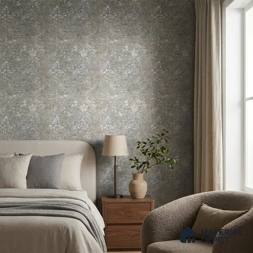 Z1007-6 | Grey Oxidised Speckle PVC Textured Wallpaper - 10 Meter x 21 Inch, 57 Sq. Ft. (Min. 15% Wastage)