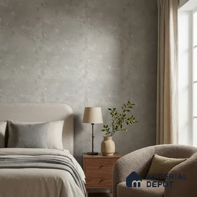 Z1000-9 | Grey Rough Plaster PVC Textured Wallpaper - 10 Meter x 21 Inch, 57 Sq. Ft. (Min. 15% Wastage)