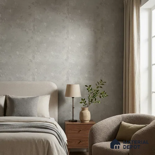 Z1000-9 | Grey Rough Plaster PVC Textured Wallpaper - 10 Meter x 21 Inch, 57 Sq. Ft. (Min. 15% Wastage)