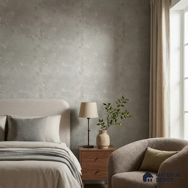 Z1000-9 | Grey Rough Plaster PVC Textured Wallpaper - 10 Meter x 21 Inch, 57 Sq. Ft. (Min. 15% Wastage)