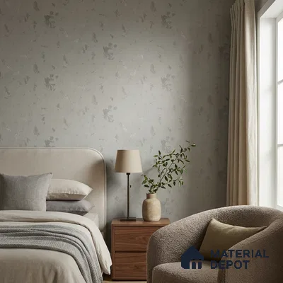 Z1000-2 | Grey Cloudy Plaster PVC Textured Wallpaper - 10 Meter x 21 Inch, 57 Sq. Ft. (Min. 15% Wastage)