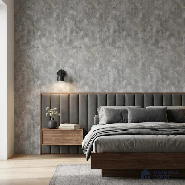 WP1323 | Grey Mottled Herringbone Textured Wallpaper - 9.5 Meter x 21 Inches, 55 Sq. Ft. (Min. 15% Wastage)