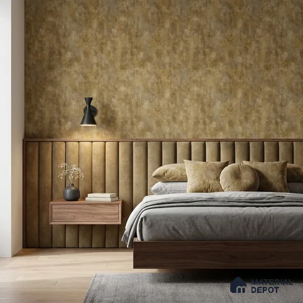 WP1324 | Brown Mottled Herringbone Textured Wallpaper - 9.5 Meter x 21 Inches, 55 Sq. Ft. (Min. 15% Wastage)