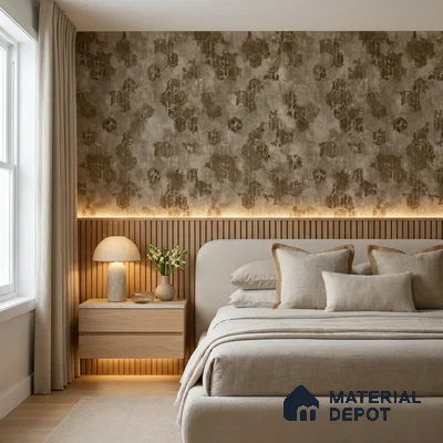 WP1360 | Olive Brown Hexagon Trellis Patterned Wallpaper - 9.5 Meter x 21 Inches, 55 Sq. Ft. (Min. 15% Wastage)