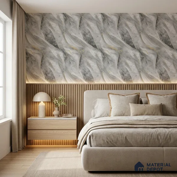 WP1301 | 9.5 Meter x 21 Inches Marble Look Wallpaper - 55 Sq. Ft. | Minimum 10% wastage during installation