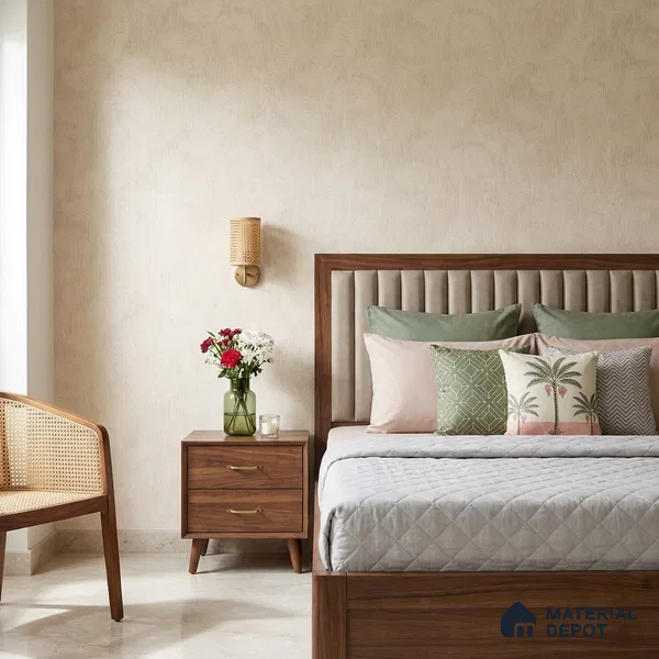 81414-3 | Warm Beige Brushed Texture Patterned Wallpaper - 5 Meter x 42 Inch, 57 Sq. Ft.