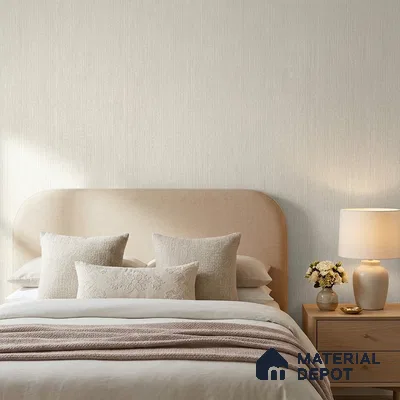 81415-3 | Ivory Ribbed Texture Stripe Patterned Wallpaper - 5 Meter x 42 Inch, 57 Sq. Ft.