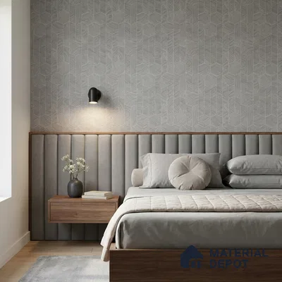 M4-1 | Warm Grey Leaf Herringbone Texture Patterned Wallpaper - 10 Meter x 21 Inches, 57.37 Sq. Ft. (Min. 15% Wastage)