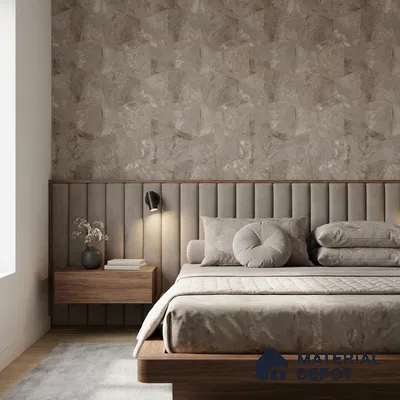 M5-4 | Taupe Marble Mosaic Geometric Wallpaper - 10 Meter x 21 Inches, 57.37 Sq. Ft. (Min. 15% Wastage)
