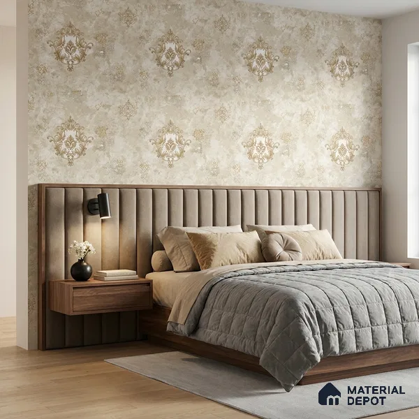 38-555-38 | 10 Meter x 21 Inches Damask Look Wallpaper - 57.41 Sq. Ft.