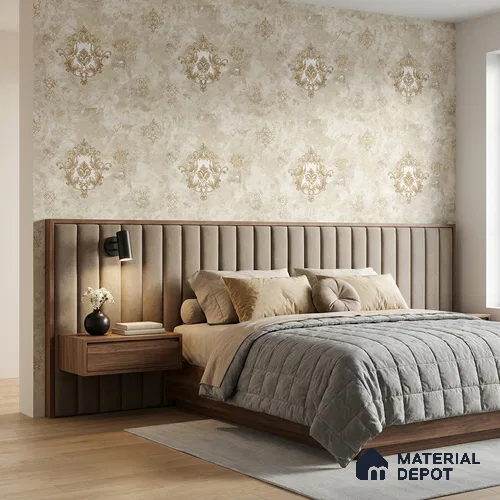 38-555-38 | 10 Meter x 21 Inches Damask Look Wallpaper - 57.41 Sq. Ft.