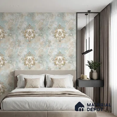 39-555-39 | 10 Meter x 21 Inches Damask Look Wallpaper - 57.41 Sq. Ft.