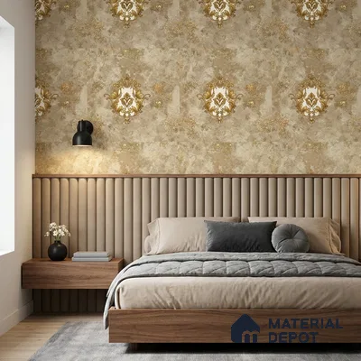 40-555-40 | 10 Meter x 21 Inches Damask Look Wallpaper - 57.41 Sq. Ft.
