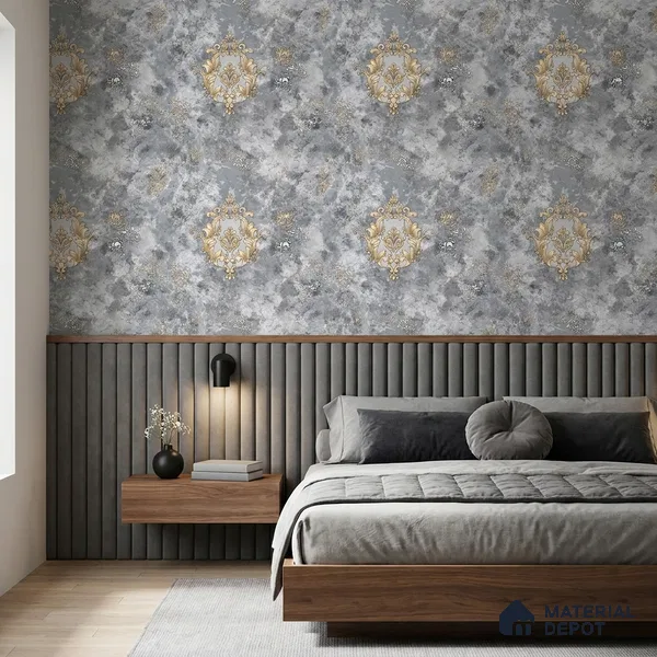 41-555-41 | 10 Meter x 21 Inches Damask Look Wallpaper - 57.41 Sq. Ft.