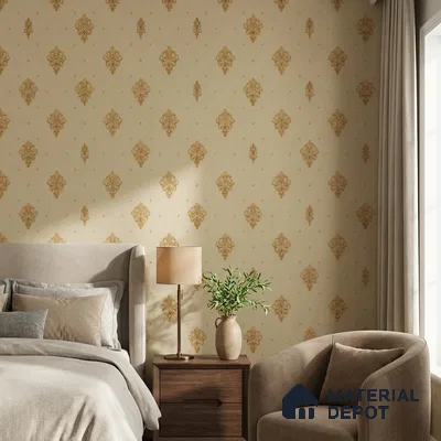 47-555-47 | 10 Meter x 21 Inches Damask Look Wallpaper - 57.41 Sq. Ft.