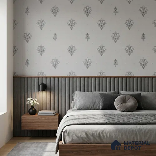 48-555-48 | 10 Meter x 21 Inches Damask Look Wallpaper - 57.41 Sq. Ft.