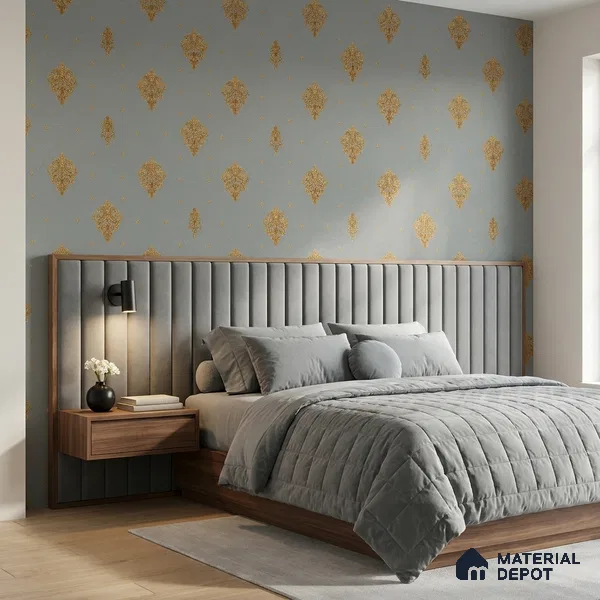 49-555-49 | 10 Meter x 21 Inches Damask Look Wallpaper - 57.41 Sq. Ft.
