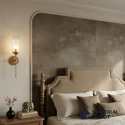 7521-3 | Dark Brown Cloud Plaster Concrete Patterned Wallpaper - 9.5 Meter x 21 Inch, 55 Sq. Ft.