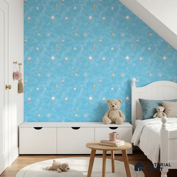 KD4011-2 | 10 Meter x 21 Inches Space Look Wallpaper - 57.41 Sq. Ft. | Minimum 15% wastage during installation