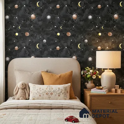 KD4011-4 | 10 Meter x 21 Inches Space Look Wallpaper - 57.41 Sq. Ft. | Minimum 15% wastage during installation