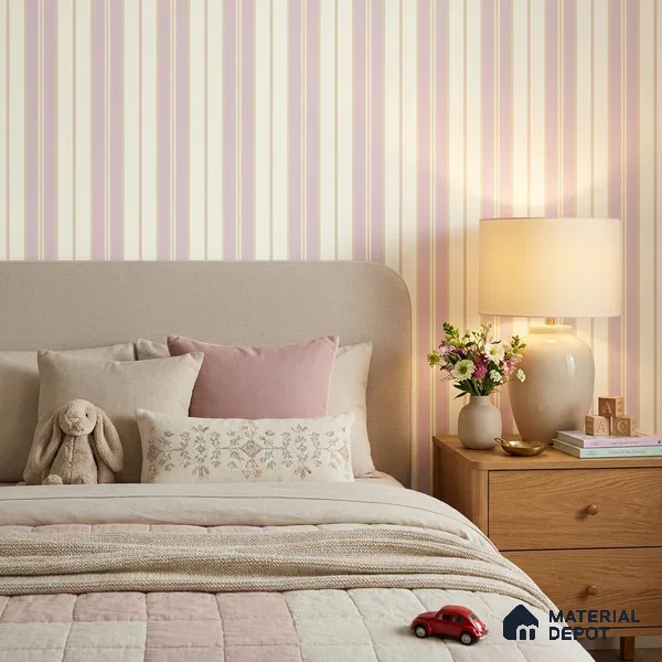 KD4014-3 | 10 Meter x 21 Inches Stripes Look Wallpaper - 57.41 Sq. Ft. | Minimum 15% wastage during installation