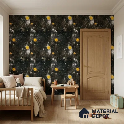 KD4015-1 | 10 Meter x 21 Inches Space Look Wallpaper - 57.41 Sq. Ft. | Minimum 15% wastage during installation