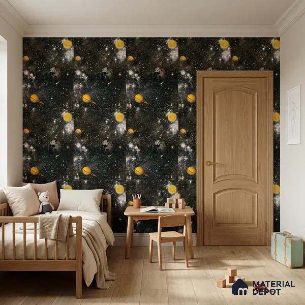 KD4015-1 | 10 Meter x 21 Inches Space Look Wallpaper - 57.41 Sq. Ft. | Minimum 15% wastage during installation