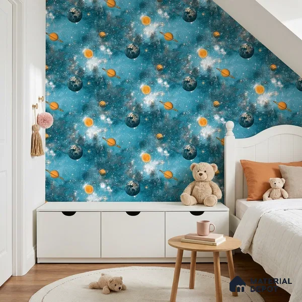 KD4015-3 | 10 Meter x 21 Inches Space Look Wallpaper - 57.41 Sq. Ft. | Minimum 15% wastage during installation