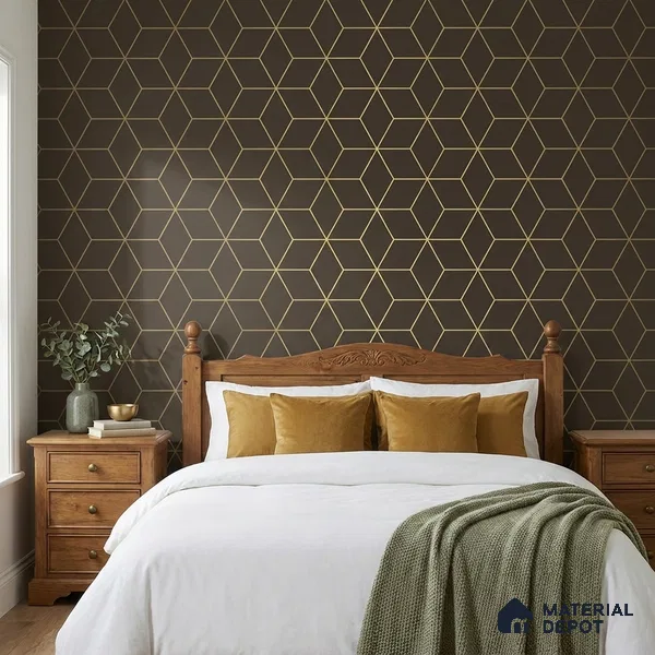 WK25-2521 | 10 Meter x 21 Inches Geometric Look Wallpaper - 57.41 Sq. Ft. | Minimum 15% wastage during installation