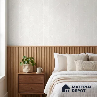 88574-1 | Off-White Leaf Vein Texture PVC Patterned Wallpaper - 5 Meter x 42 Inch, 57 Sq. Ft. (Min. 15% Wastage)