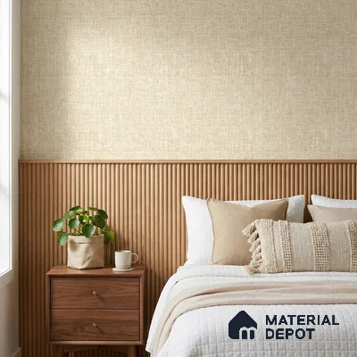 88584-2 | Cream Scribble Weave PVC Textured Wallpaper - 5 Meter x 42 Inch, 57 Sq. Ft. (Min. 15% Wastage)