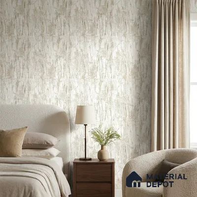 88568-1 | White Peeling Bark PVC Textured Wallpaper - 5 Meter x 42 Inch, 57 Sq. Ft. (Min. 15% Wastage)