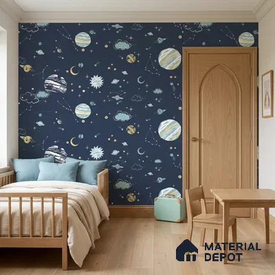 5136-2 | 5 Meter x 42 Inch PVC Space Look Wallpaper - 57 Sq. Ft. | Minimum 15% wastage during installation