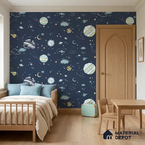 5136-2 | 5 Meter x 42 Inch PVC Space Look Wallpaper - 57 Sq. Ft. | Minimum 15% wastage during installation