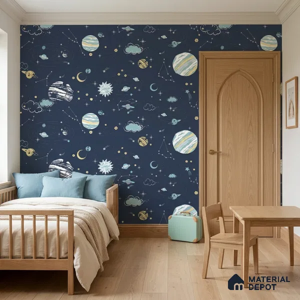 5136-2 | 5 Meter x 42 Inch PVC Space Look Wallpaper - 57 Sq. Ft. | Minimum 15% wastage during installation
