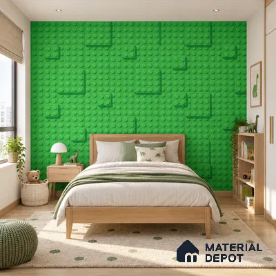 5123-2 | Green Toy Building Block PVC Patterned Wallpaper - 5 Meter x 42 Inch, 57 Sq. Ft. (Min. 15% Wastage)