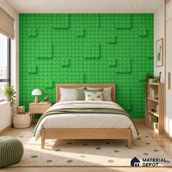 5123-2 | Green Toy Building Block PVC Patterned Wallpaper - 5 Meter x 42 Inch, 57 Sq. Ft. (Min. 15% Wastage)