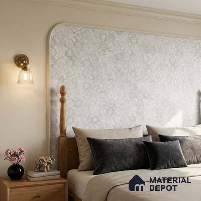 ST021028 | White Floral Medallion Scatter PVC Patterned Wallpaper - 10.05 Meter x 20.86 Inches, 57.33 Sq. Ft. (Min. 15% Wastage)