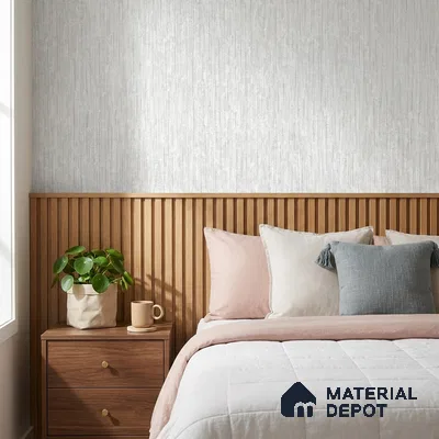 ST021029 | Silver Dash Stripe PVC Patterned Wallpaper - 10.05 Meter x 20.86 Inches, 57.33 Sq. Ft. (Min. 15% Wastage)