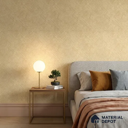 ST0210339 | Pale Gold Crosshatch Diamond PVC Patterned Wallpaper - 10.05 Meter x 20.86 Inches, 57.33 Sq. Ft. (Min. 15% Wastage)