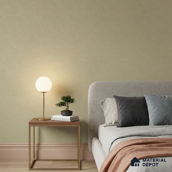 ST021046 | Sage Olive Green Plain Texture PVC Patterned Wallpaper - 10.05 Meter x 20.86 Inches, 57.33 Sq. Ft. (Min. 15% Wastage)