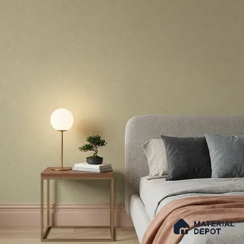 ST021046 | Sage Olive Green Plain Texture PVC Patterned Wallpaper - 10.05 Meter x 20.86 Inches, 57.33 Sq. Ft. (Min. 15% Wastage)