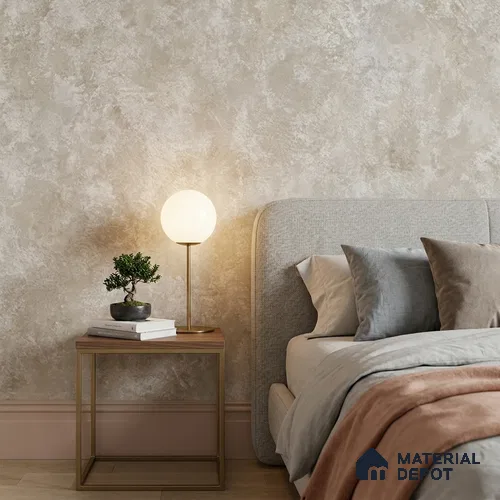 ST021038 | Pale Grey Mottled Stone PVC Patterned Wallpaper - 10.05 Meter x 20.86 Inches, 57.33 Sq. Ft. (Min. 15% Wastage)