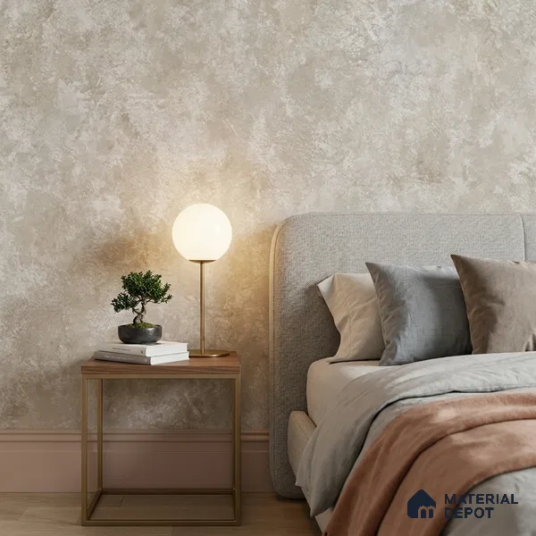 ST021038 | Pale Grey Mottled Stone PVC Patterned Wallpaper - 10.05 Meter x 20.86 Inches, 57.33 Sq. Ft. (Min. 15% Wastage)