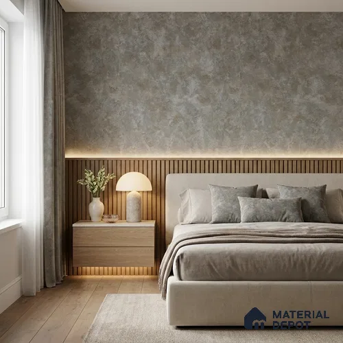 ST021040 | Grey Mottled Stone PVC Patterned Wallpaper - 10.05 Meter x 20.86 Inches, 57.33 Sq. Ft. (Min. 15% Wastage)